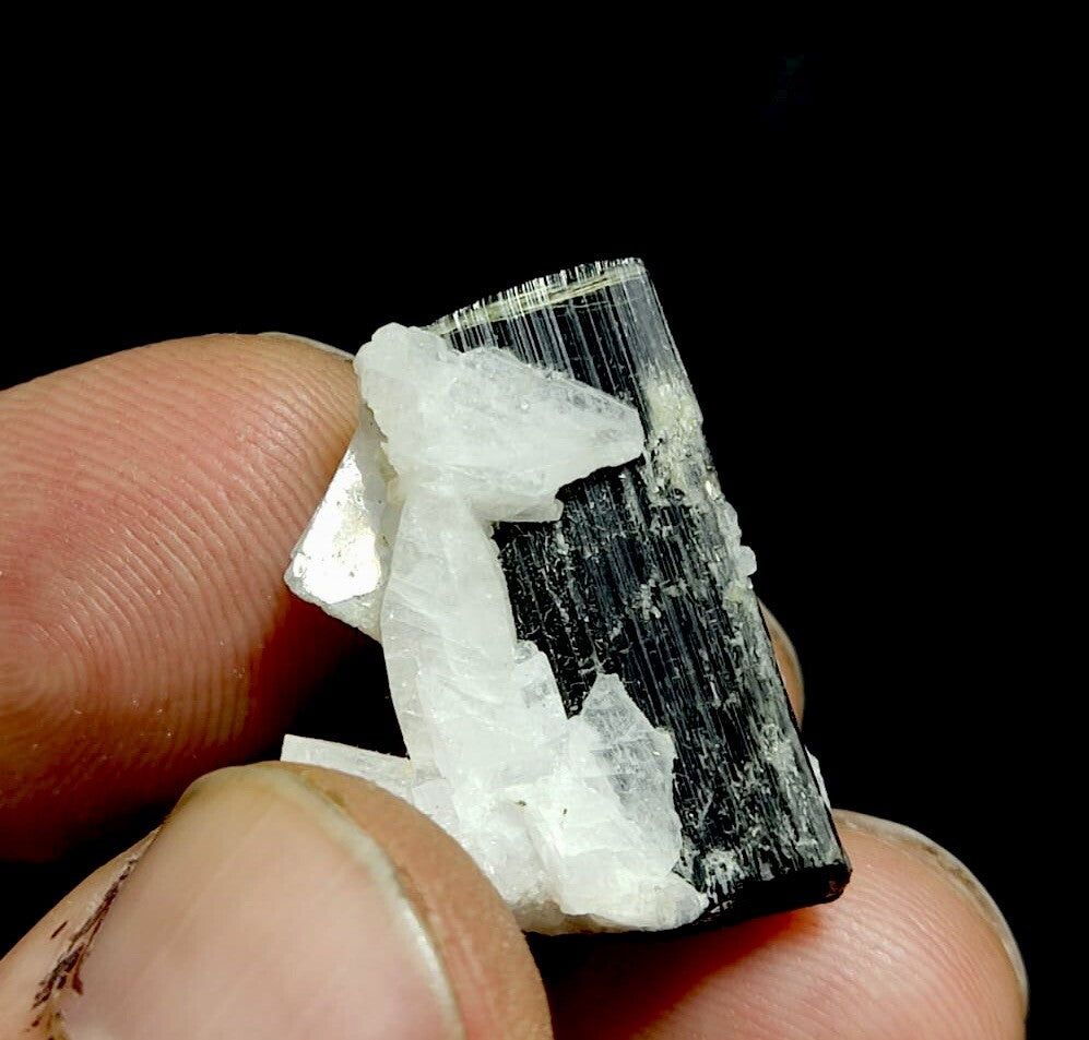 Natural Green Cap Tourmaline With Cleavelandite 8.5 Grams.