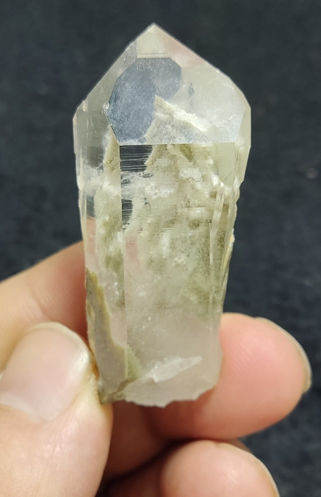 An Aesthetic Natural terminated chlorite Quartz specimen 29 grams