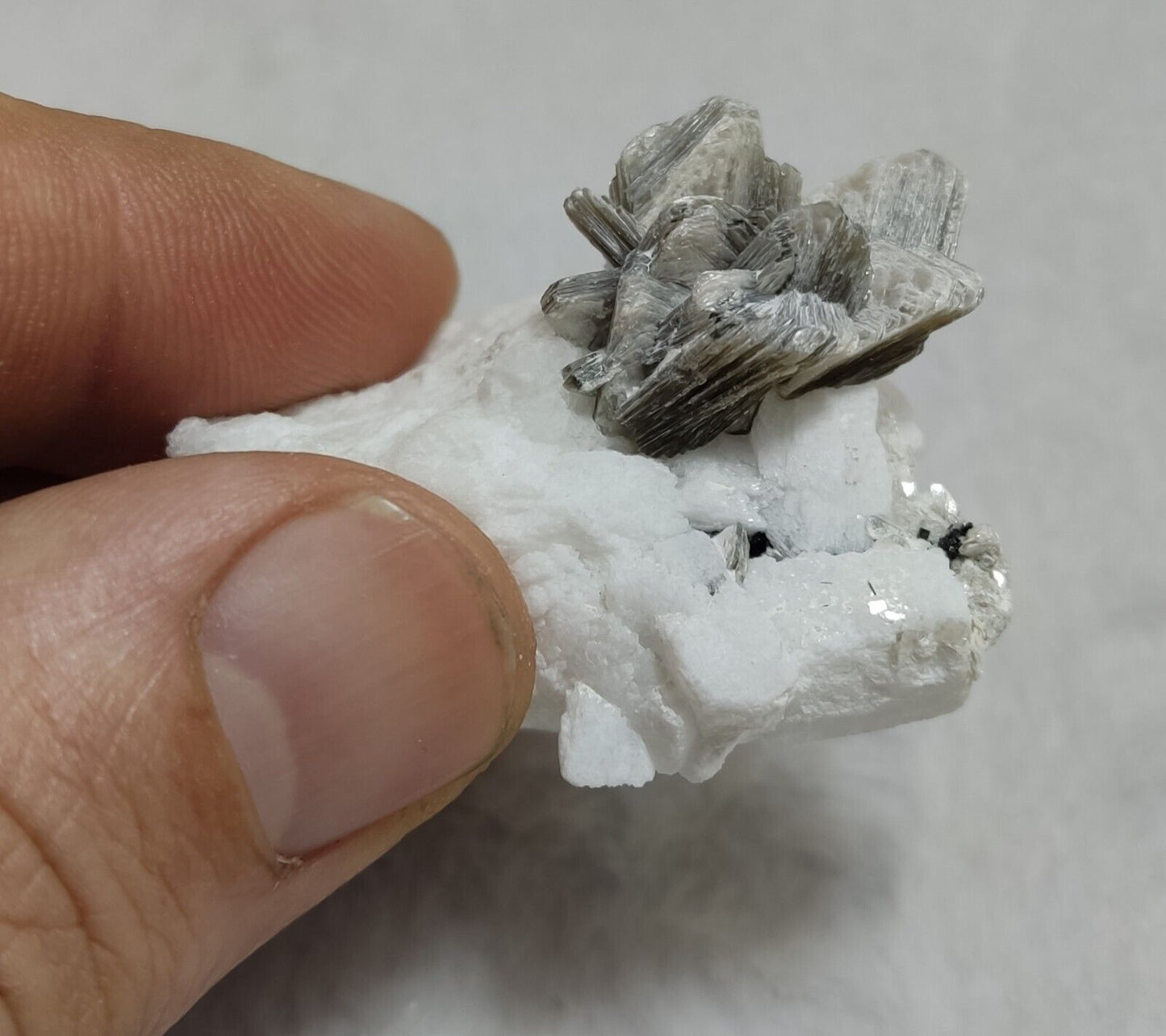 An Aesthetic combo specimen of feldspar, Tourmaline, muscovite 31 grams