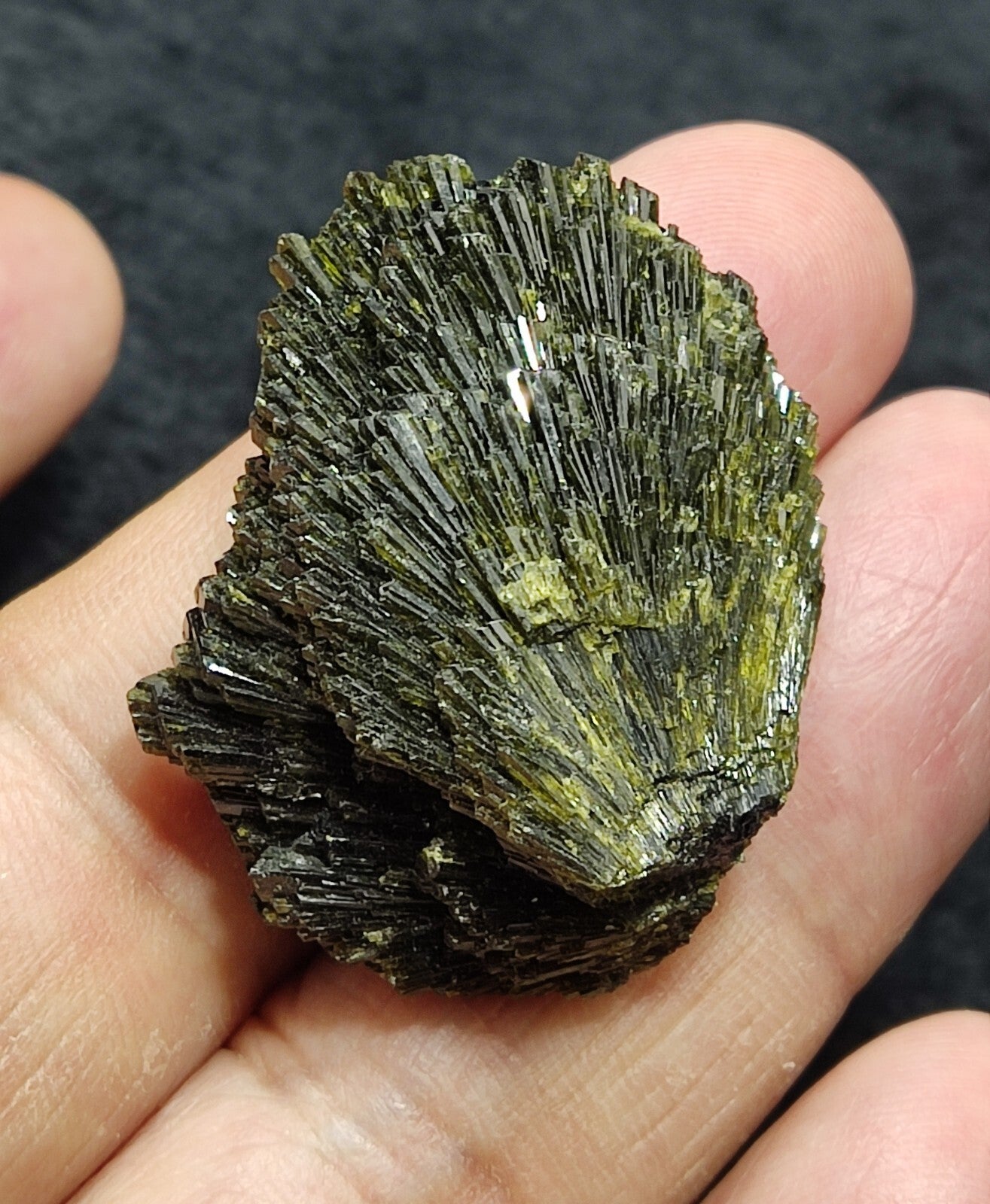 Single natural Epidote Crystal spray formations 22 grams