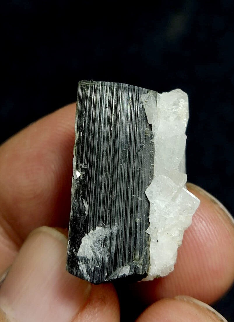 Natural Green Cap Tourmaline With Cleavelandite 8.5 Grams.