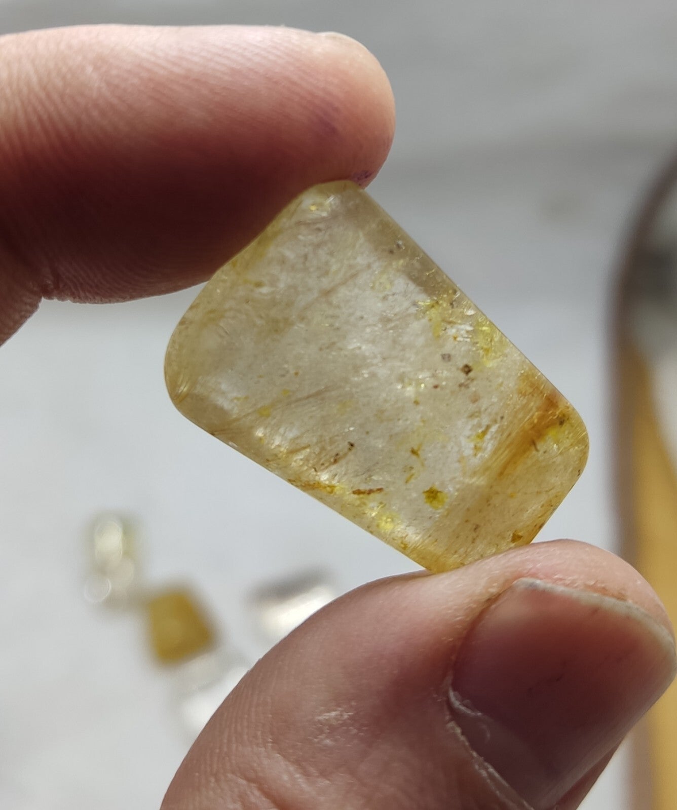 An amazing lot of Rutilated polished quartz tumbles 44 grams