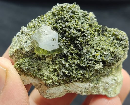 An Aesthetic terminated epidote Quartz specimen 77 grams