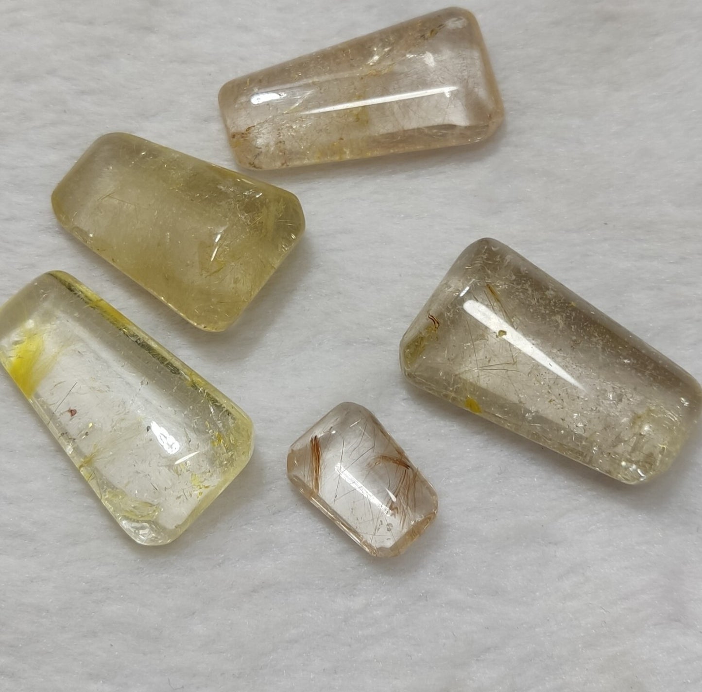 An amazing lot of Rutilated polished quartz tumbles 46 grams