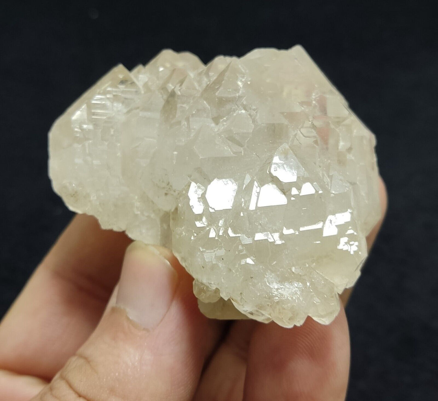 An Aesthetic Natural terminated etched Quartz cluster 121 gram