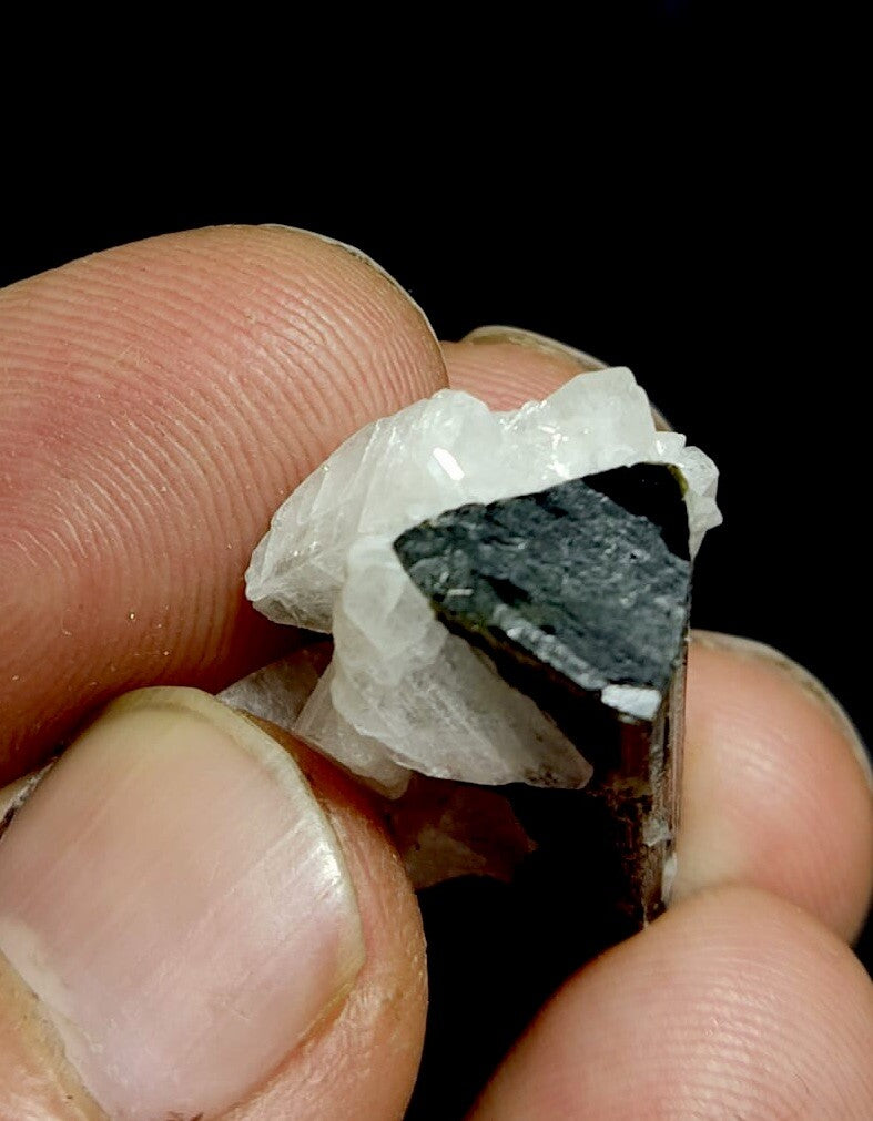 Natural Green Cap Tourmaline With Cleavelandite 8.5 Grams.