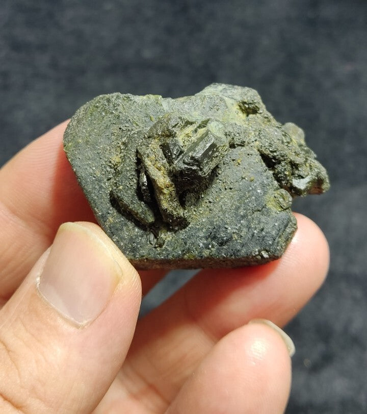 Dark Green Lusterous Epidote Crystal 44 grams