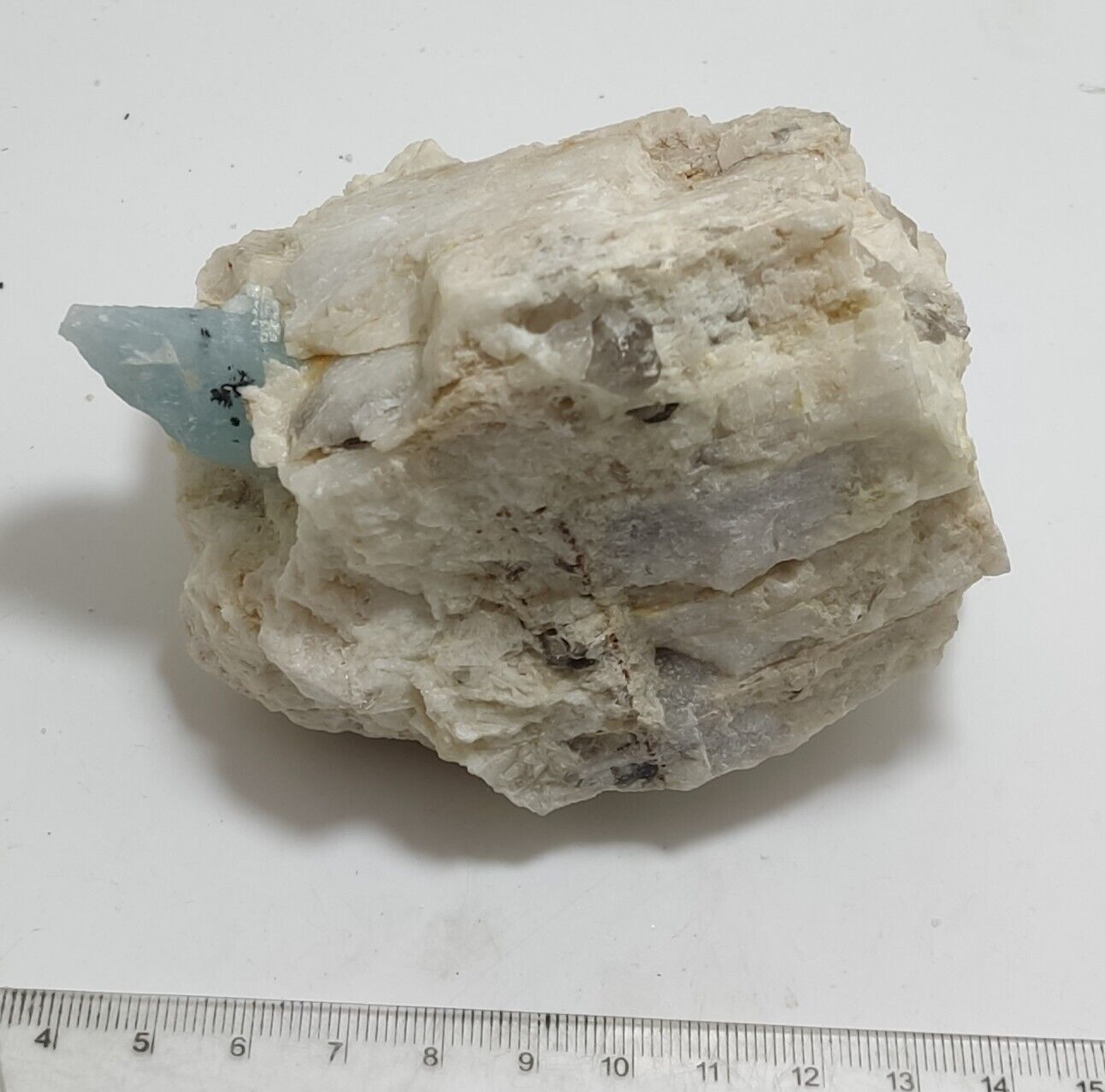 An aesthetic Specimen of Afghanistan Aquamarine on albite 530 grams