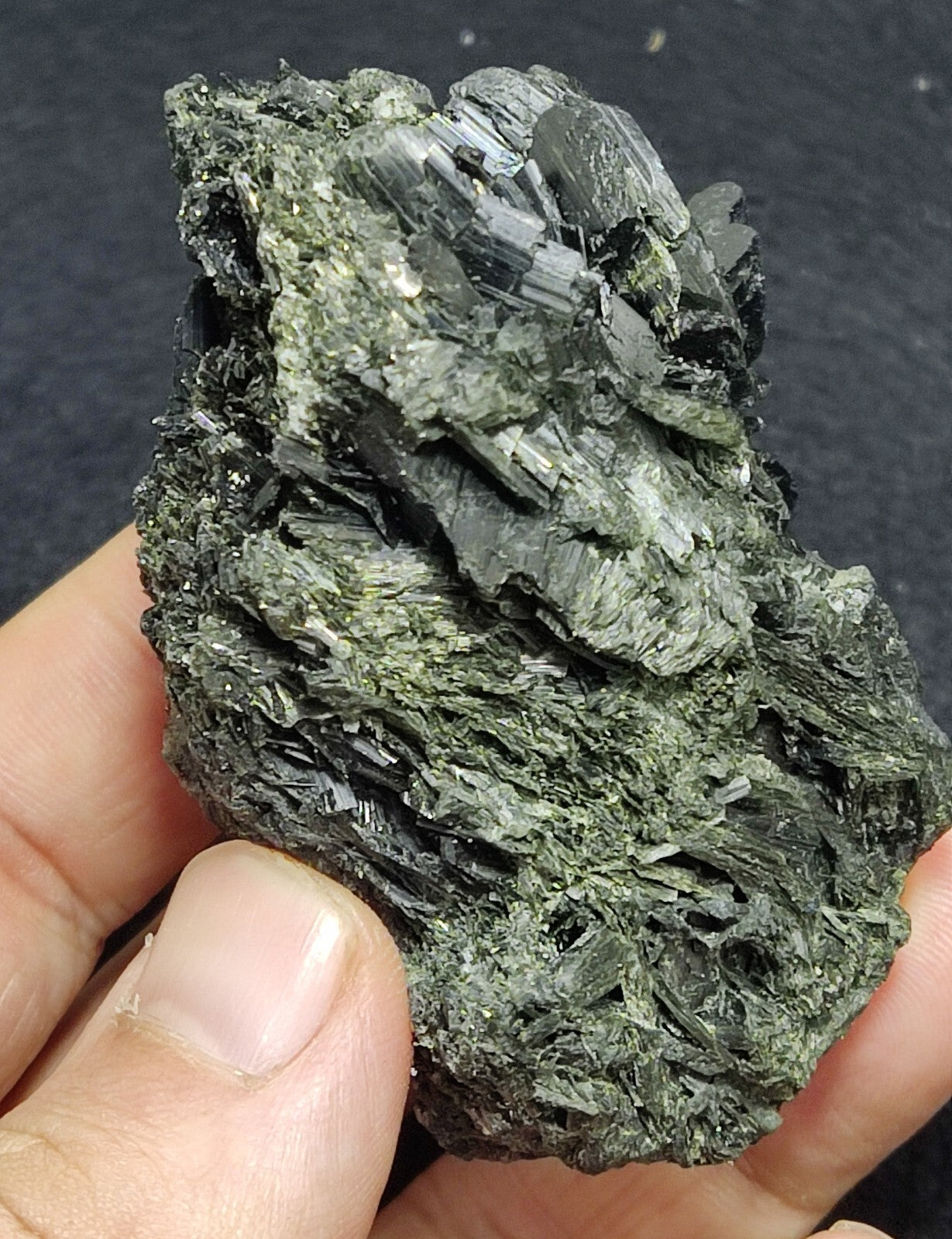 An aesthetic specimen of terminated aegirine crystal cluster 154 grams