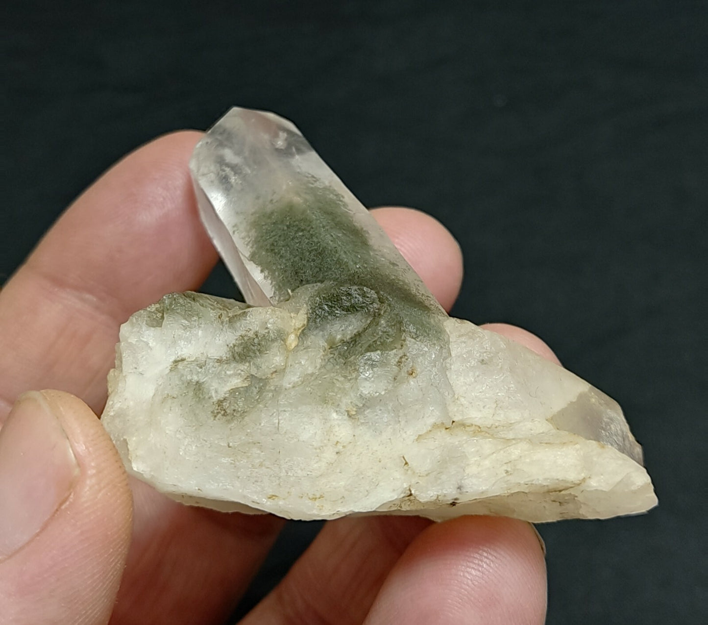 A very Aesthetic Natural beautifully terminated Chlorite Quartz crystal 54 grams