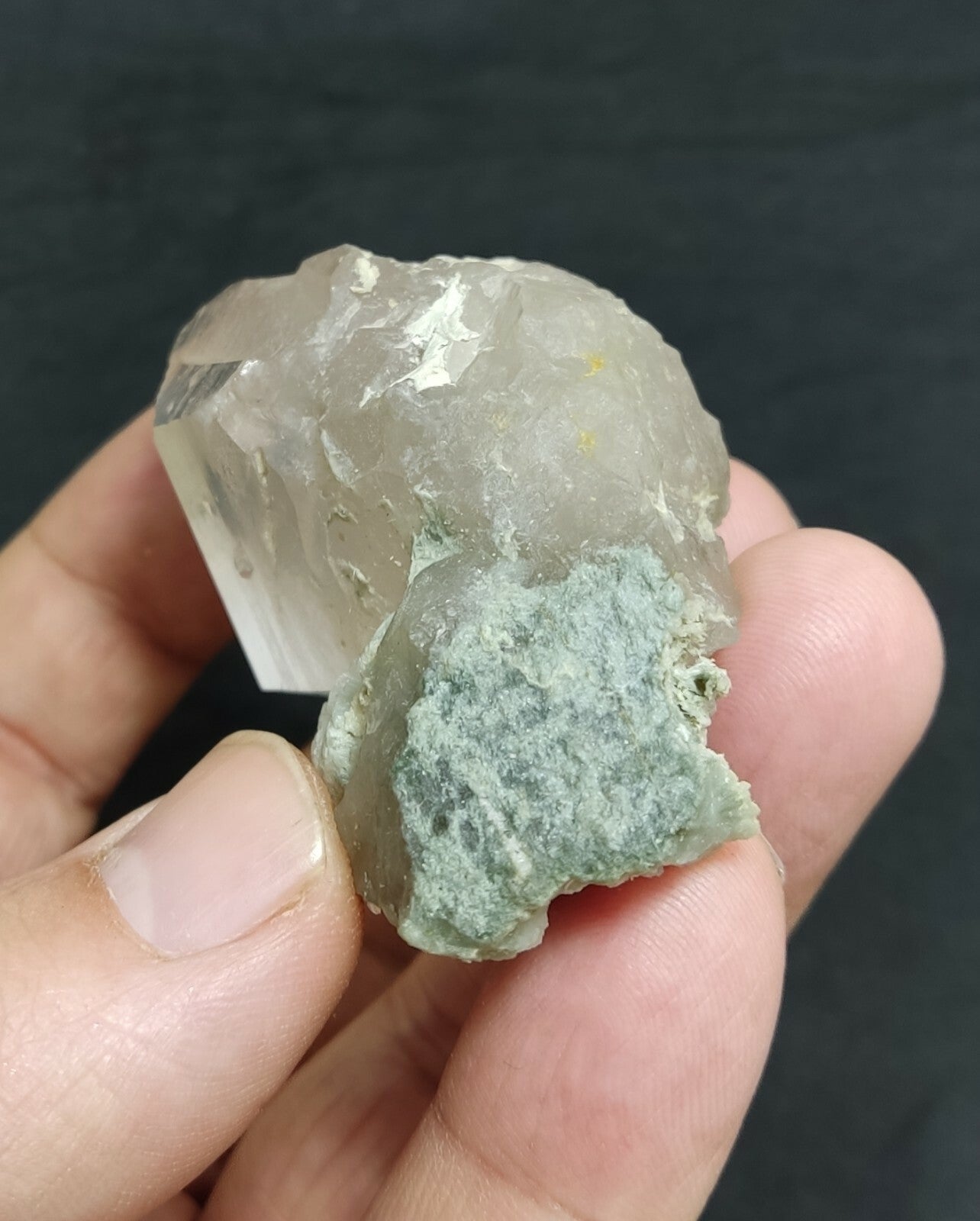 An amazing specimen of terminated Quartz crystal with unique inclusions 97 grams