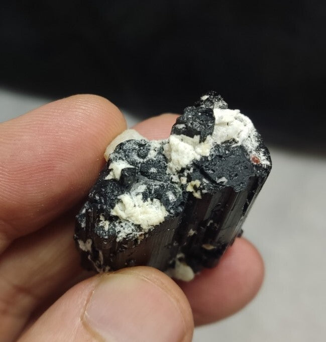 Natural twin Black Tourmalines Crystals 33 grams