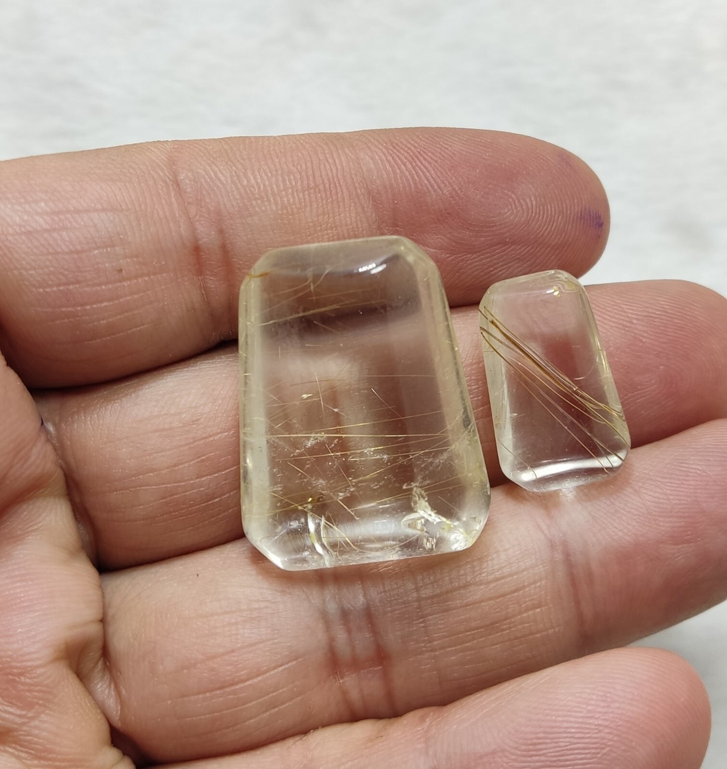 An amazing lot of Rutilated polished quartz tumbles 44 grams