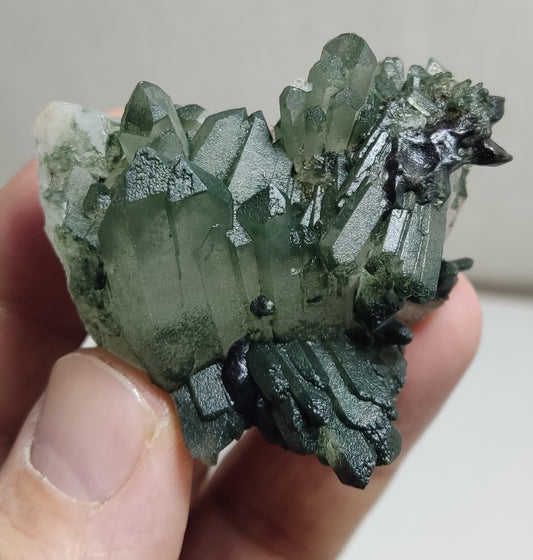 An Aesthetic Natural beautifully terminated Chlorite Quartz cluster 57 grams