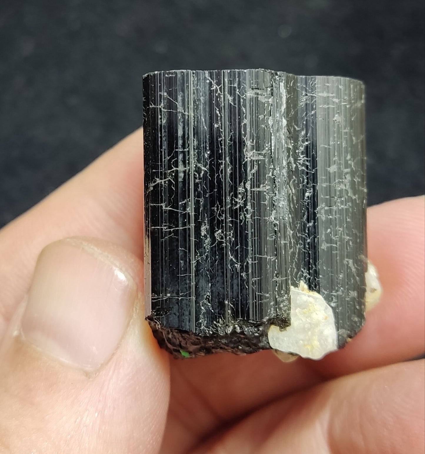 An Aesthetic specimen of black Tourmaline crystal with apatite 34 grams