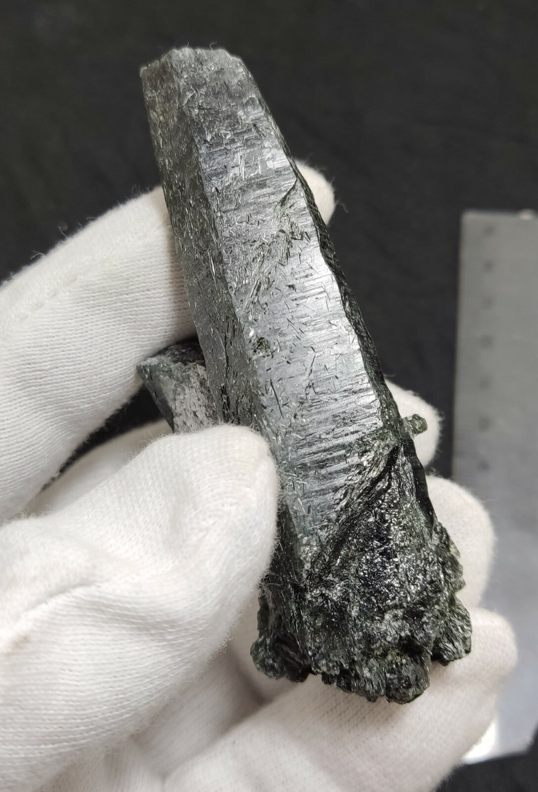 An Aesthetic Natural etched terminated Chlorite Quartz crystal specimen 75 grams