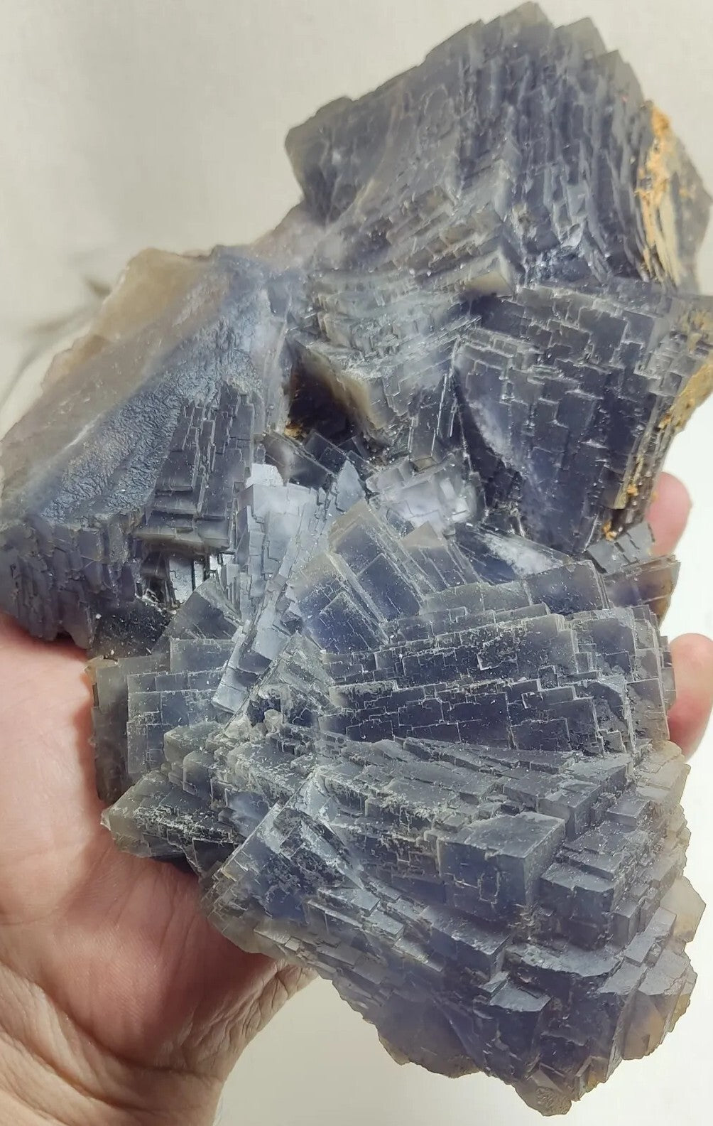An amazing specimen of cubic dark bluish color Fluorite 2470 grams
