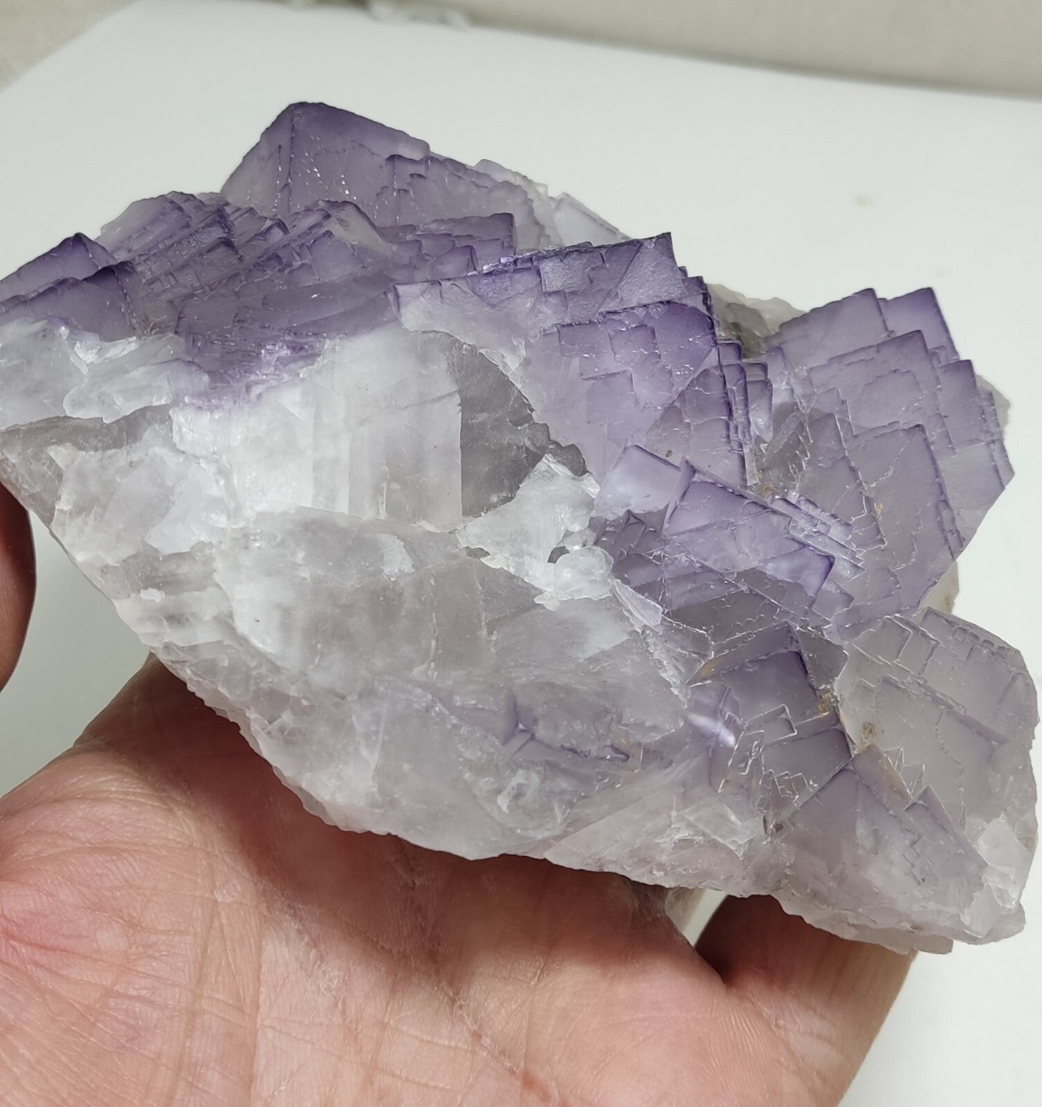 An amazing specimen of cubic bluish purple color Fluorite 965 grams