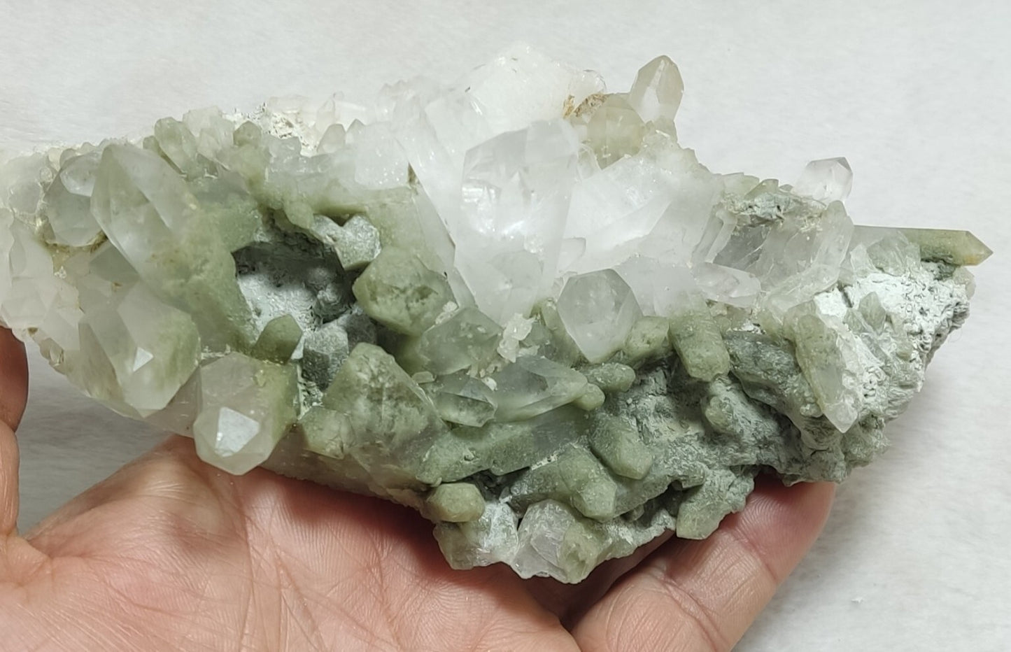 An Aesthetic large terminated chlorite Quartz cluster 504 grams