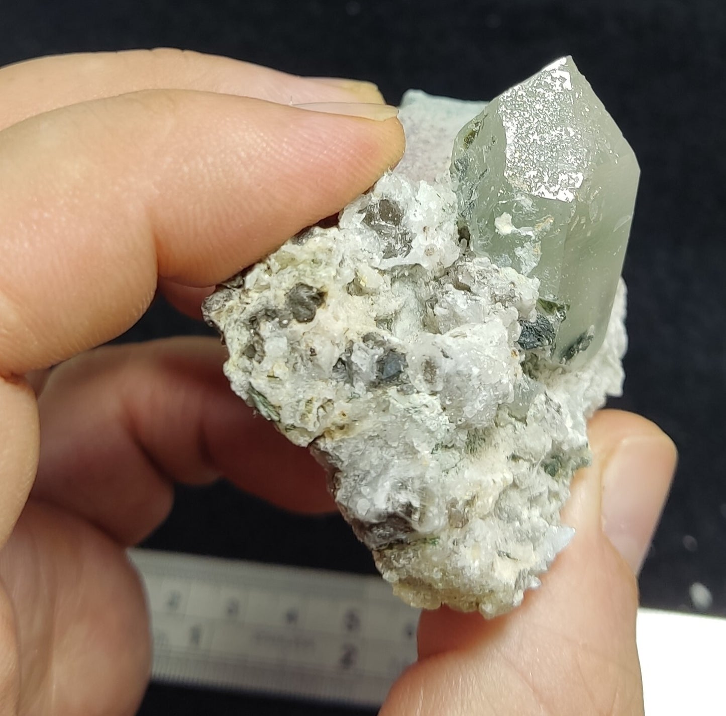 An Aesthetic specimen of quartz on matrix having light green inclusion 107 grams