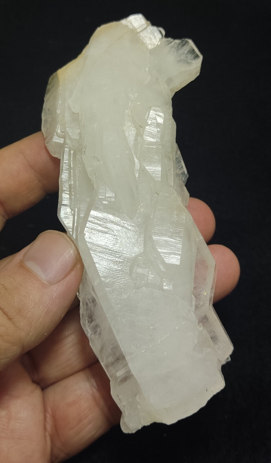 An aesthetic specimen of terminated faden Quartz crystals cluster 166 grams