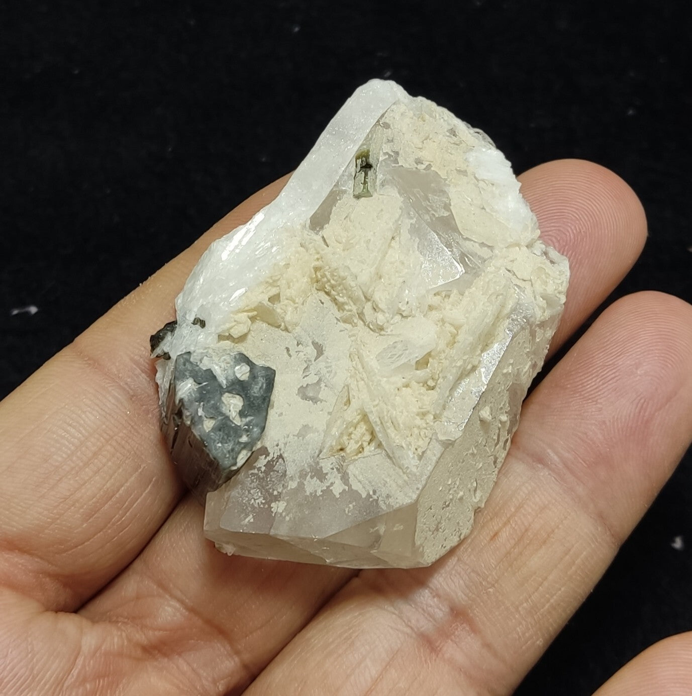 An Aesthetic Naturally terminated green tip tourmaline on matrix 48 grams