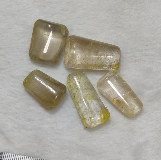 An amazing lot of Rutilated polished quartz tumbles 45 grams