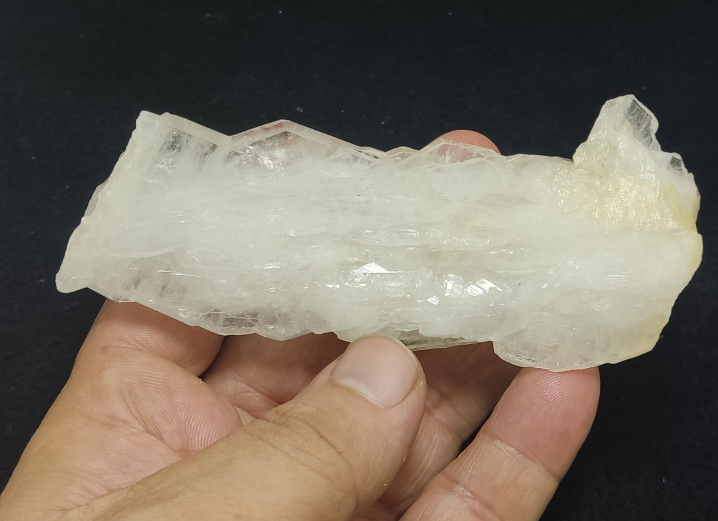 An aesthetic specimen of terminated faden Quartz crystals cluster 166 grams