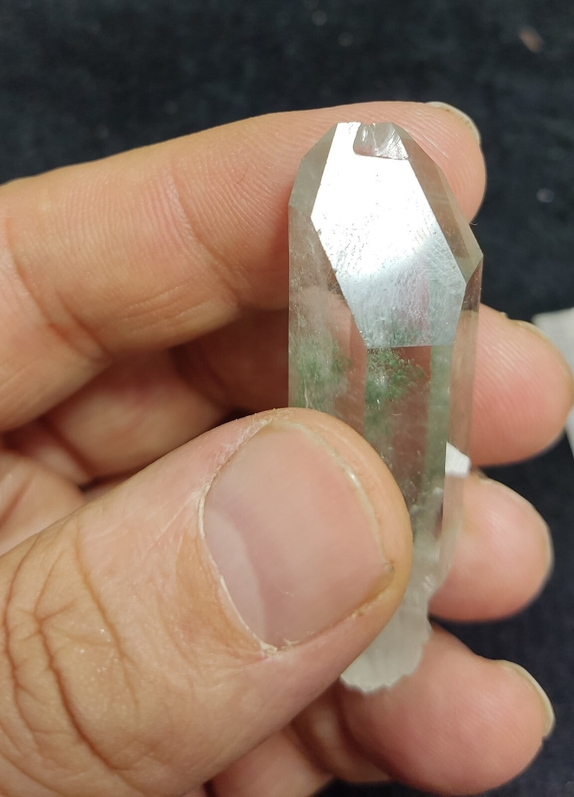 An Aesthetic Natural terminated Quartz crystal with chlorite inclusions 24 grams