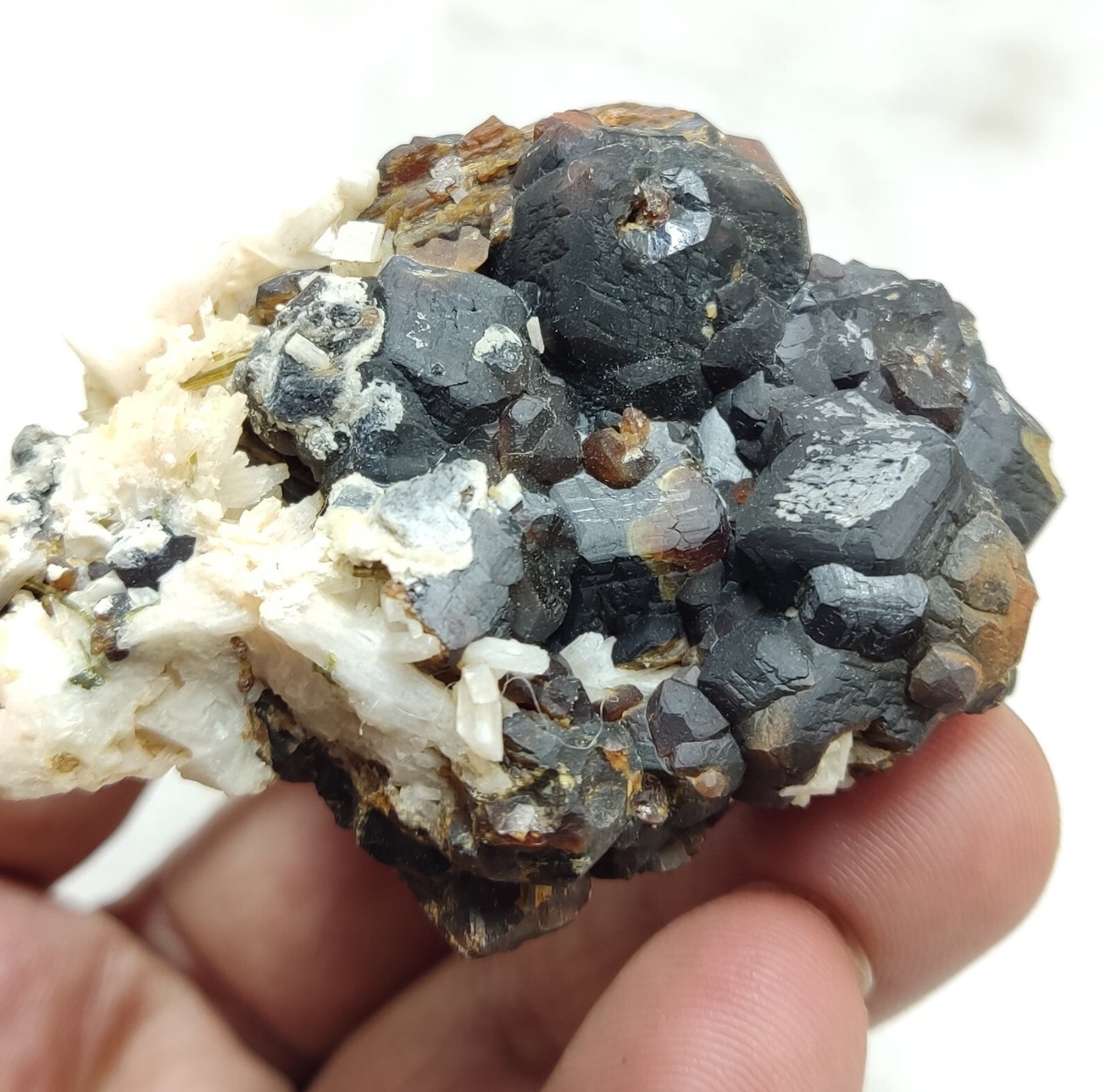 An Aesthetic specimen of andradite garnets on matrix 120 grams