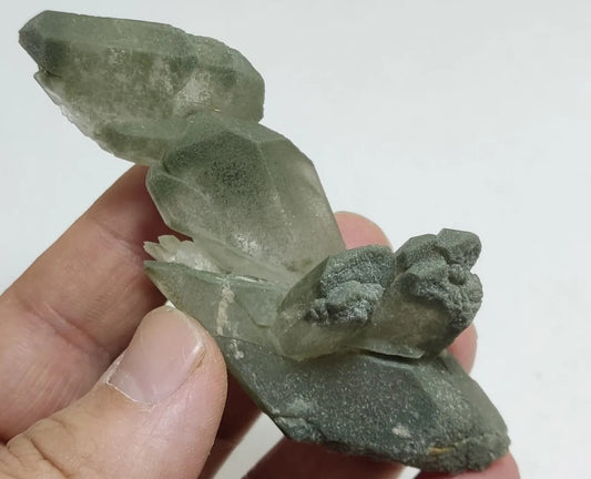 An Aesthetic Natural beautifully terminated Chlorite Quartz cluster 63 grams