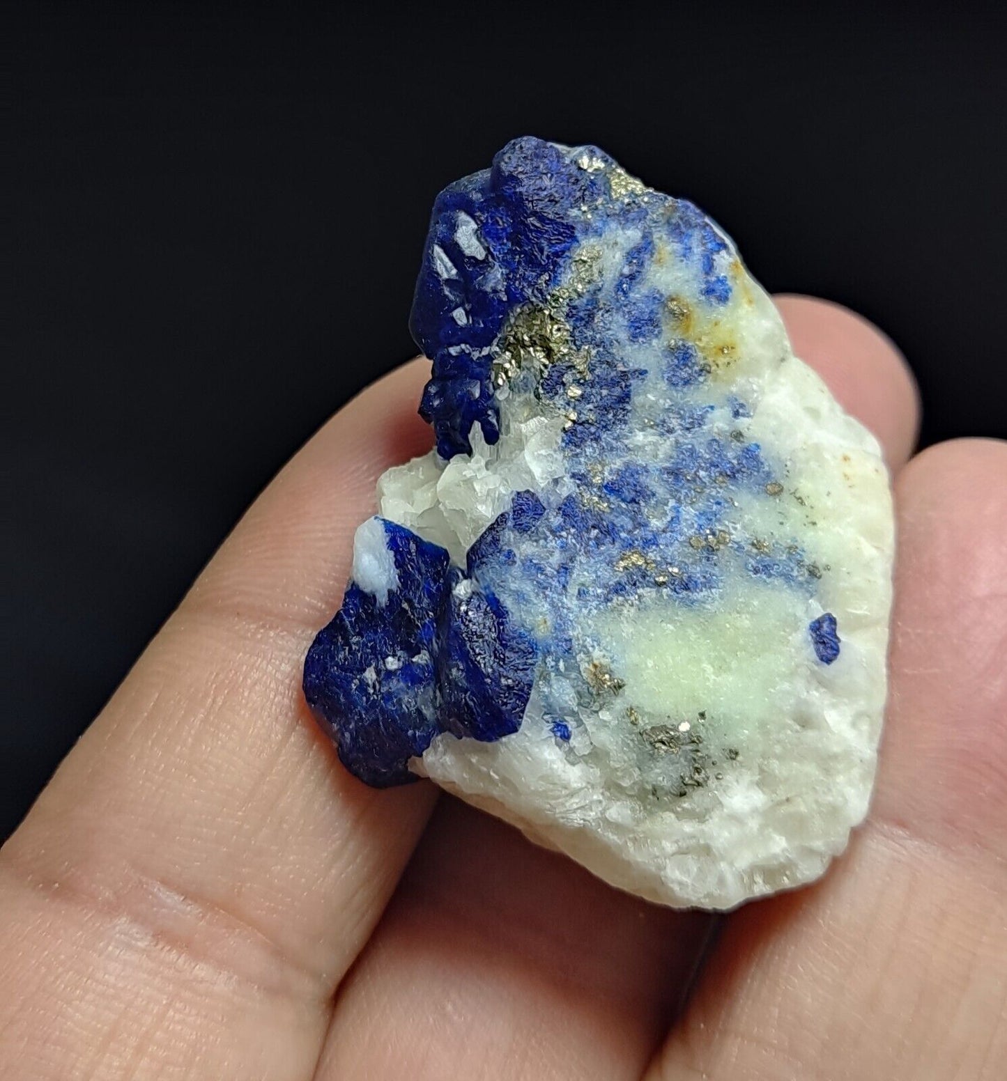 An Aesthetic specimen of fluorescent Lazurite/afghanite with Pyrite 26 grams