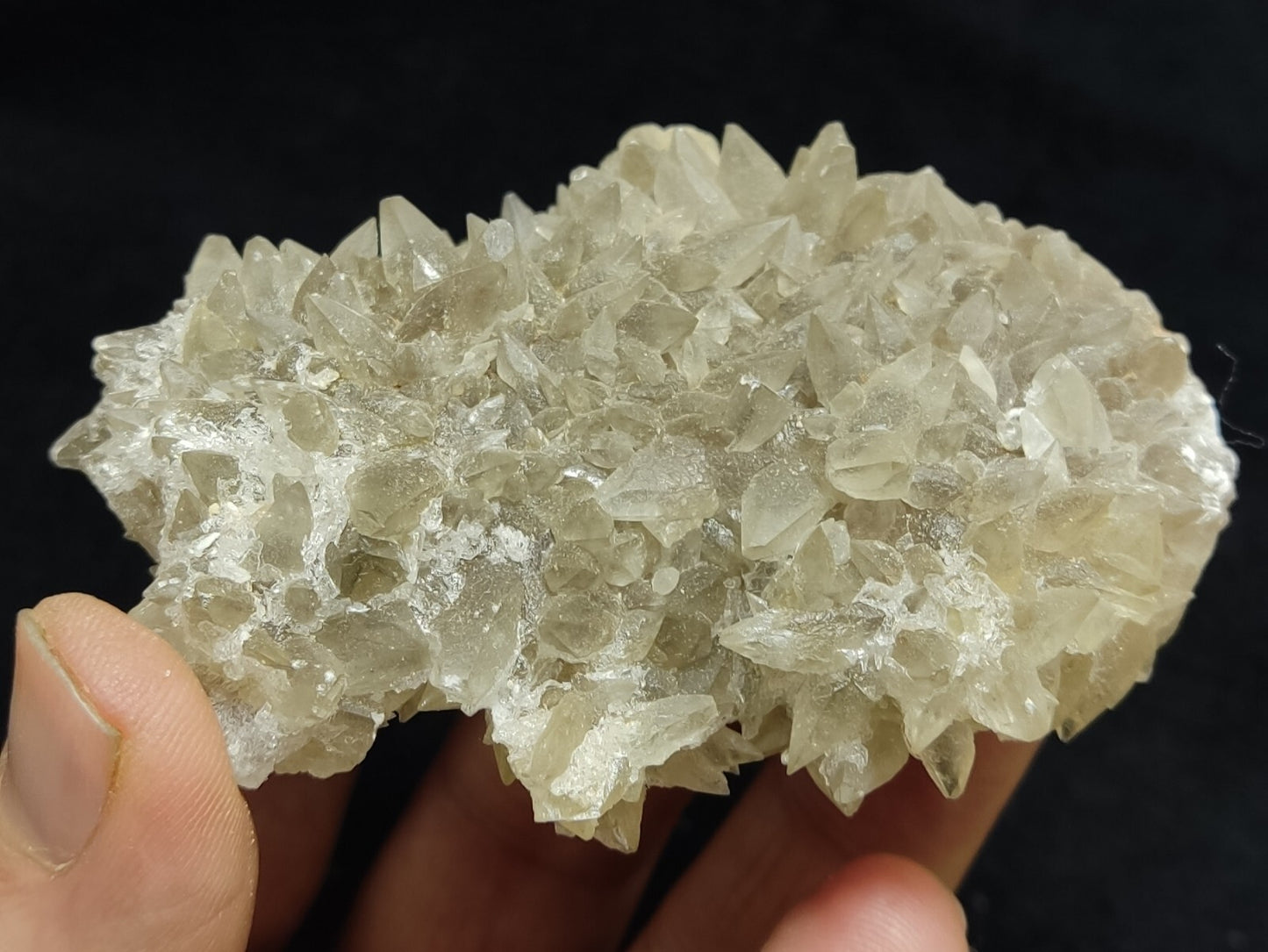 An Aesthetic Naturally terminated specimen of dogtooth calcite with fluorite 199 grams