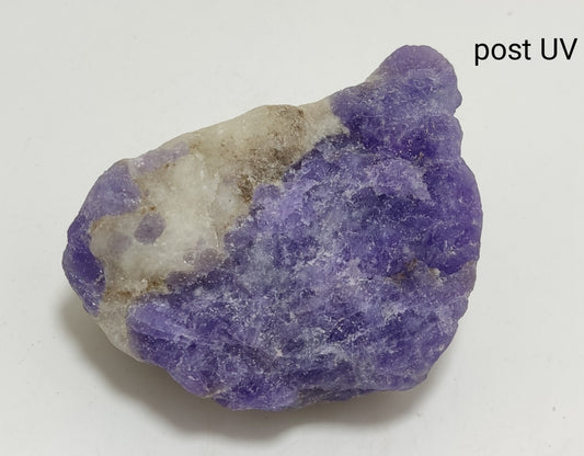 An amazing specimen of hackmanite highly Tenebrescent 124 grams