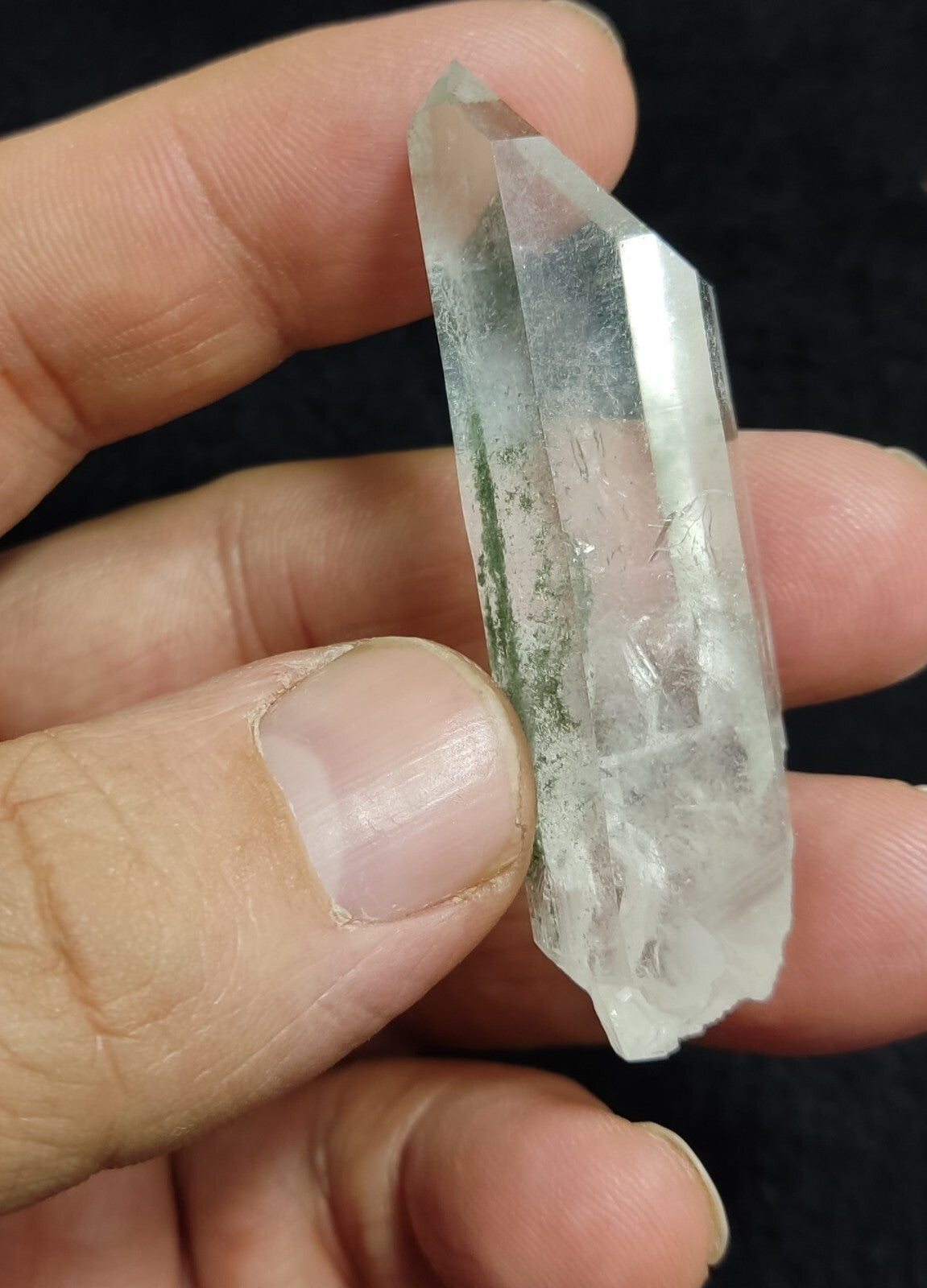 An Aesthetic Natural terminated Quartz crystal with chlorite inclusions 24 grams