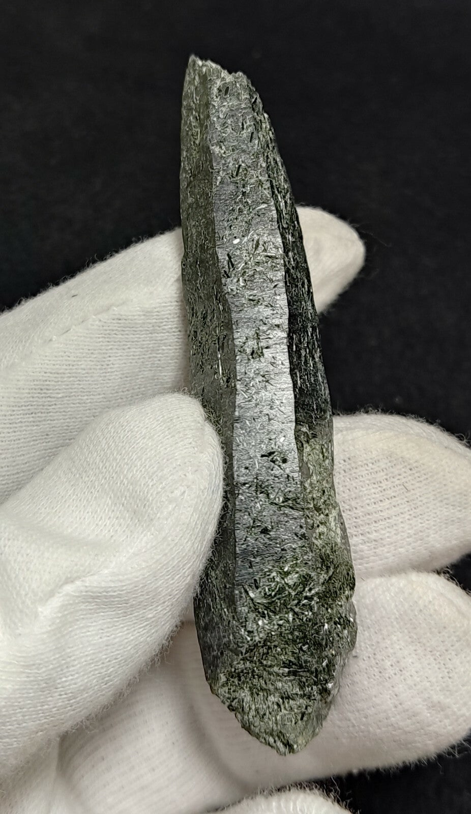 An Aesthetic Natural etched terminated Chlorite Quartz crystal specimen 39 grams