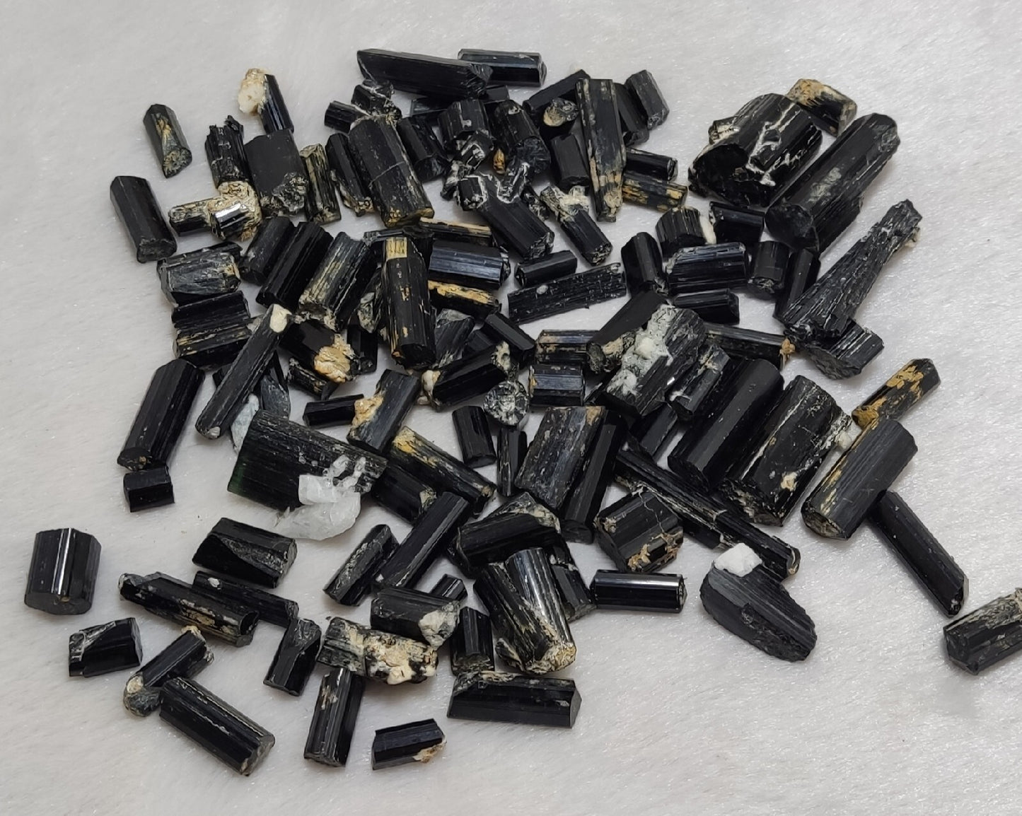 Natural black tourmaline crystals lot 170 grams