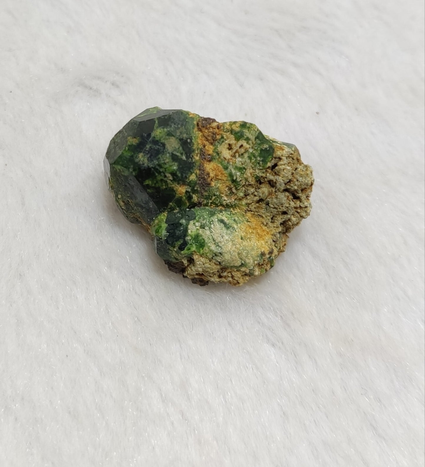 An Aesthetic specimen of garnet variety demantoid crystal 7  grams