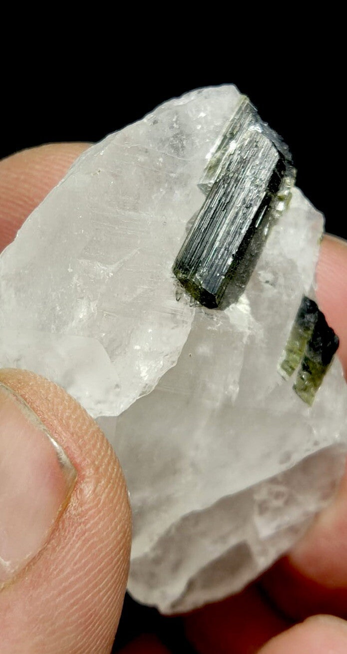 Natural Green Cap Tourmaline With Quartz 21 Grams.