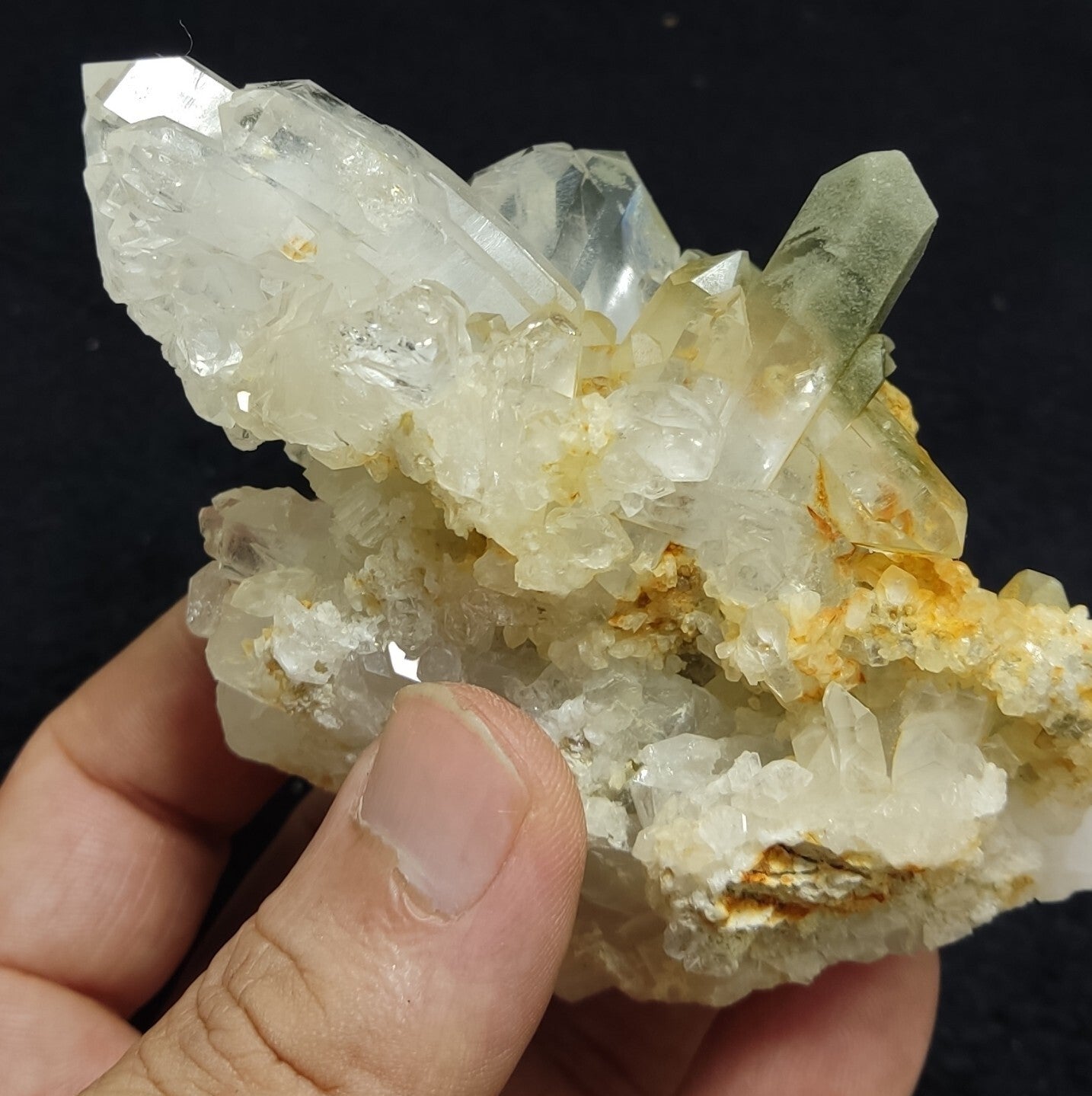 An amazing specimen of chlorite quartz cluster 294 grams