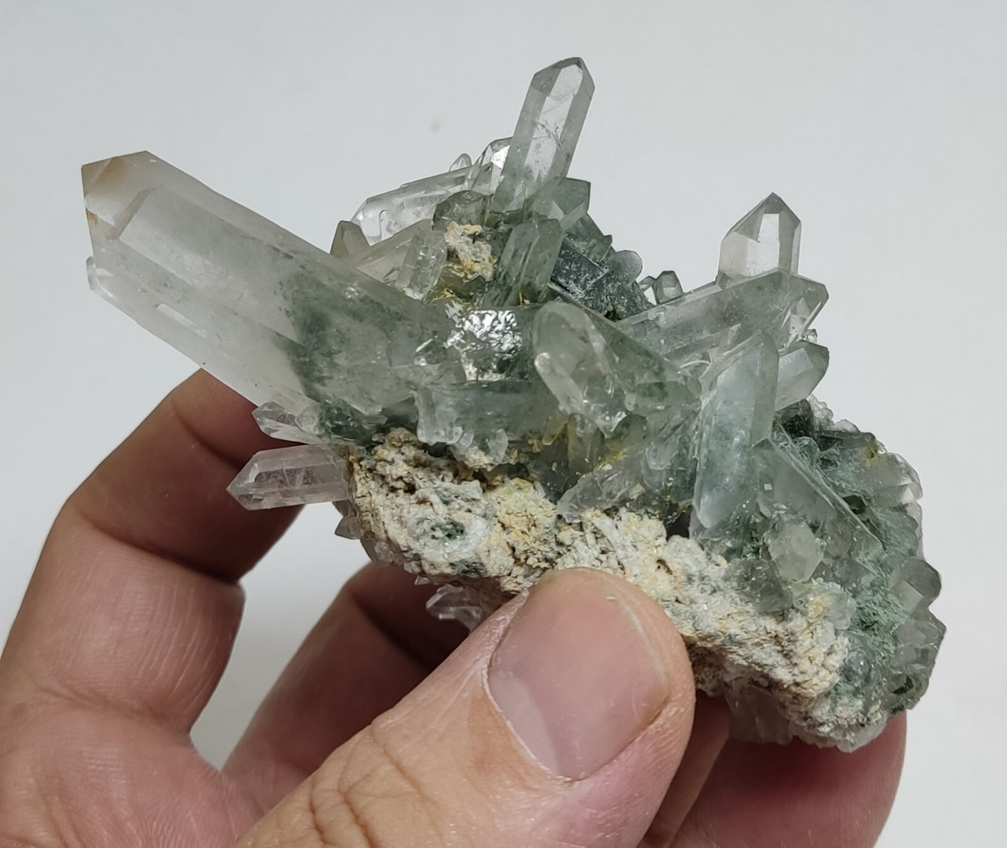 An Aesthetic Natural beautifully terminated Chlorite Quartz cluster 156 grams