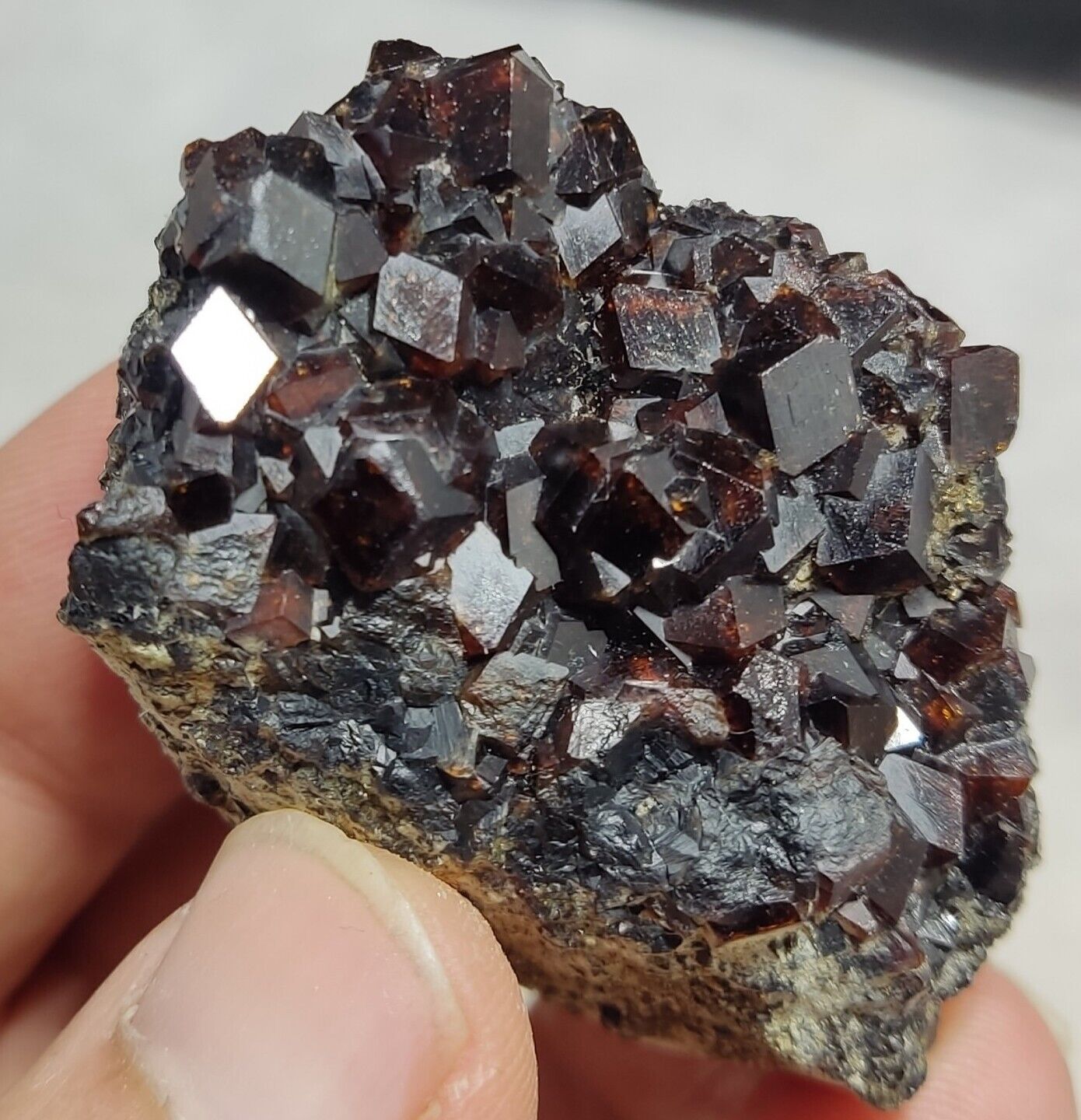An Aesthetic Andradite Garnets Cluster 77 grams