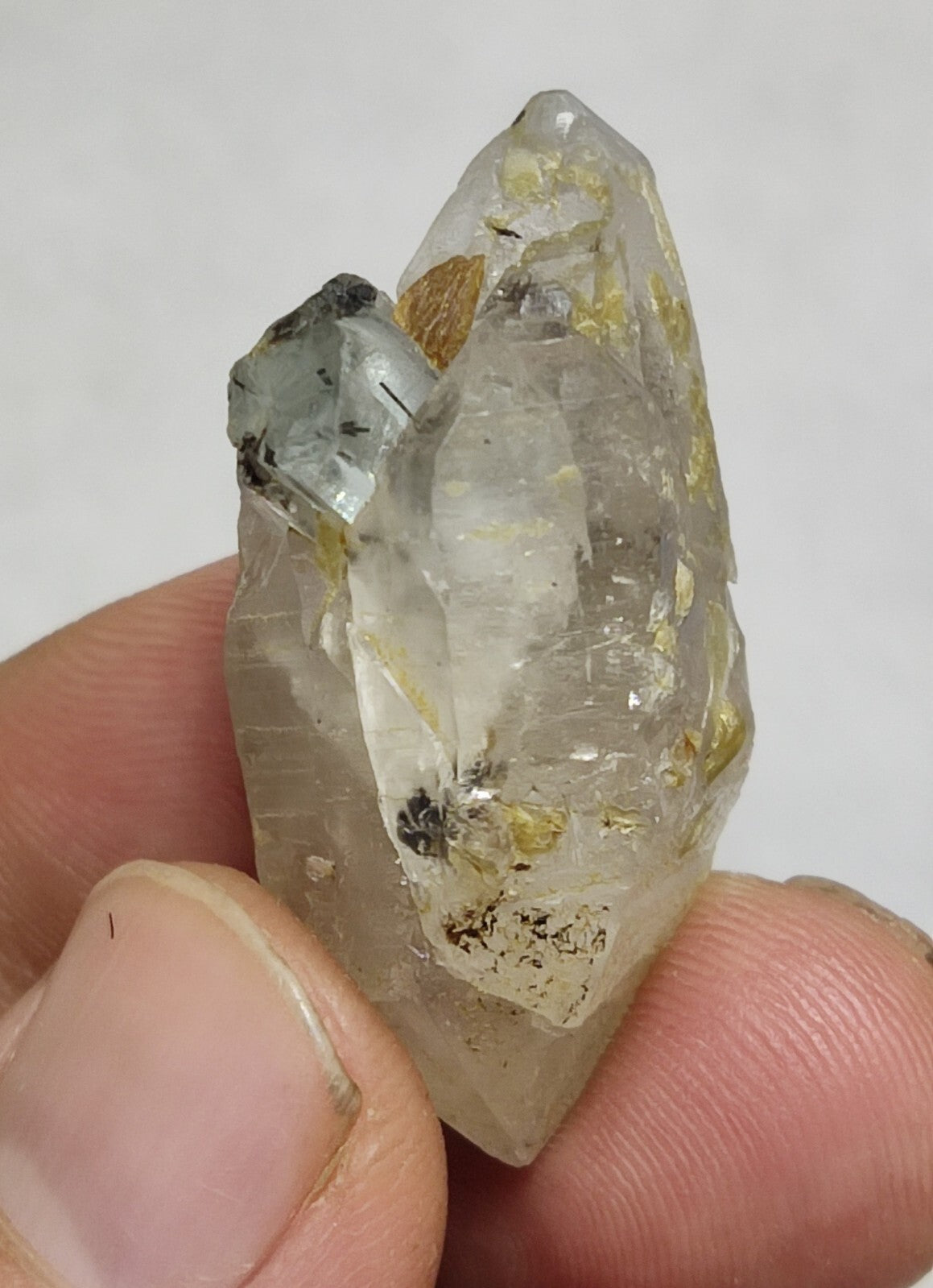 An Aesthetic Naturally terminated specimen of quartz and aquamarine 15 grams