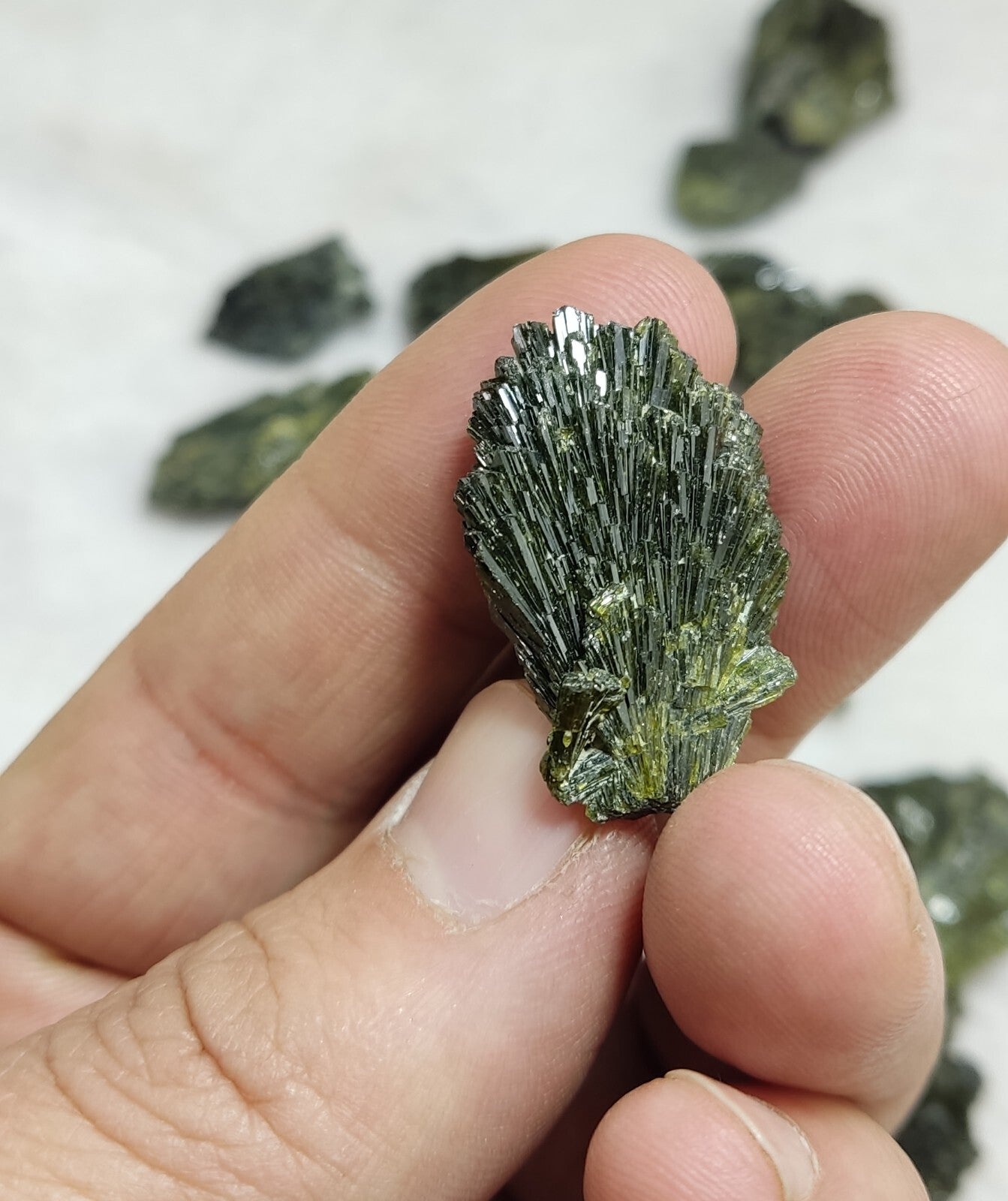 Natural Dark Green Epidotes crystals Random Selection.