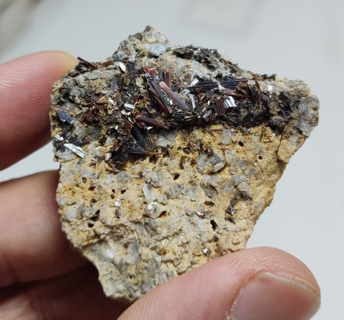 An Aesthetic Natural specimen of rutile crystals on matrix 48 grams