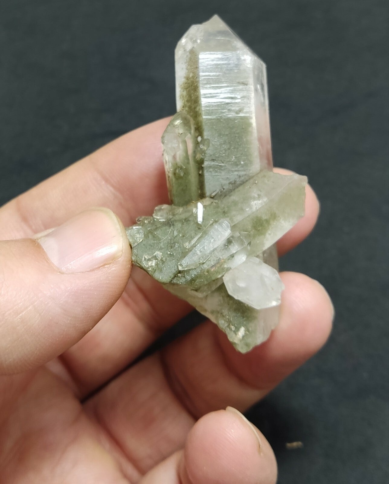 A very Aesthetic Natural beautifully terminated Chlorite Quartz crystal 42 grams