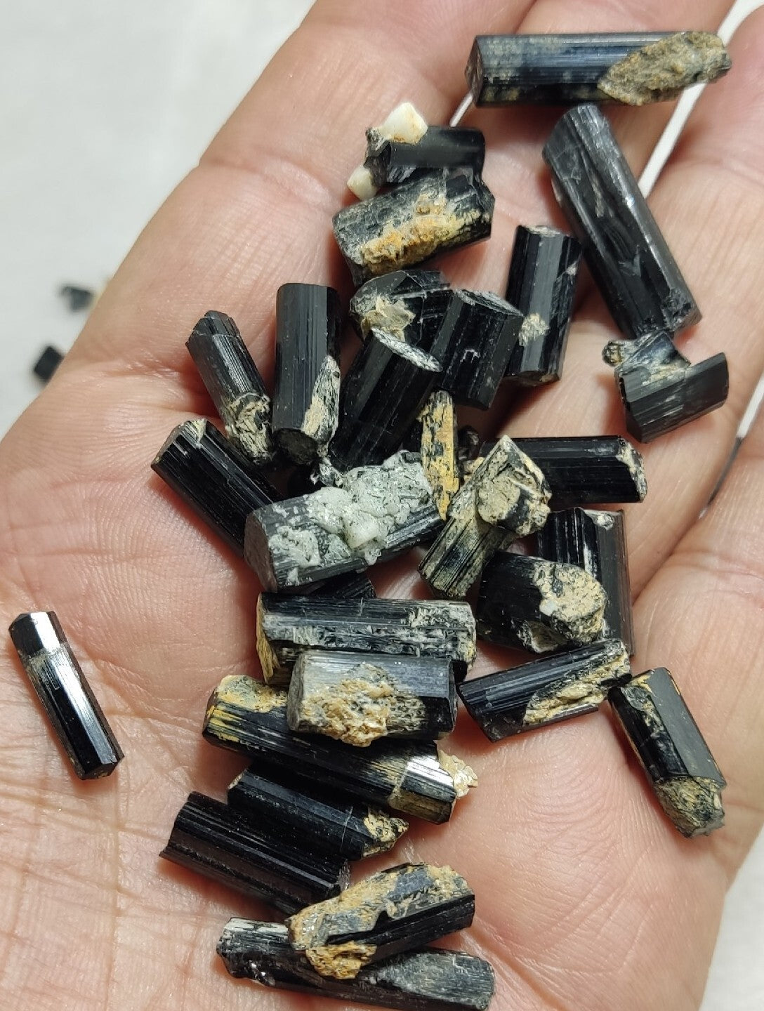 Natural black tourmaline crystals lot 170 grams