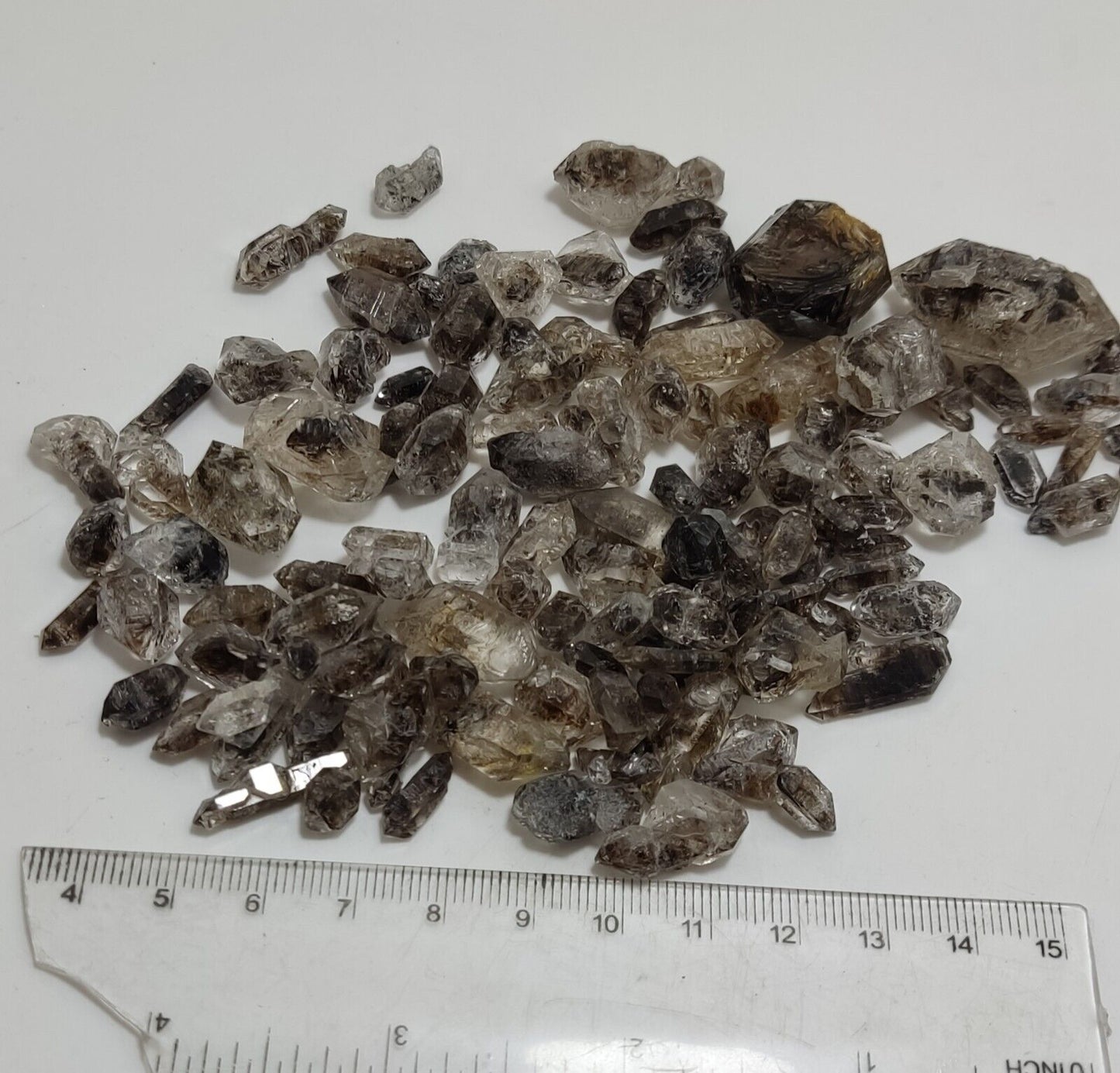 105 grams carbon included quartz crystals