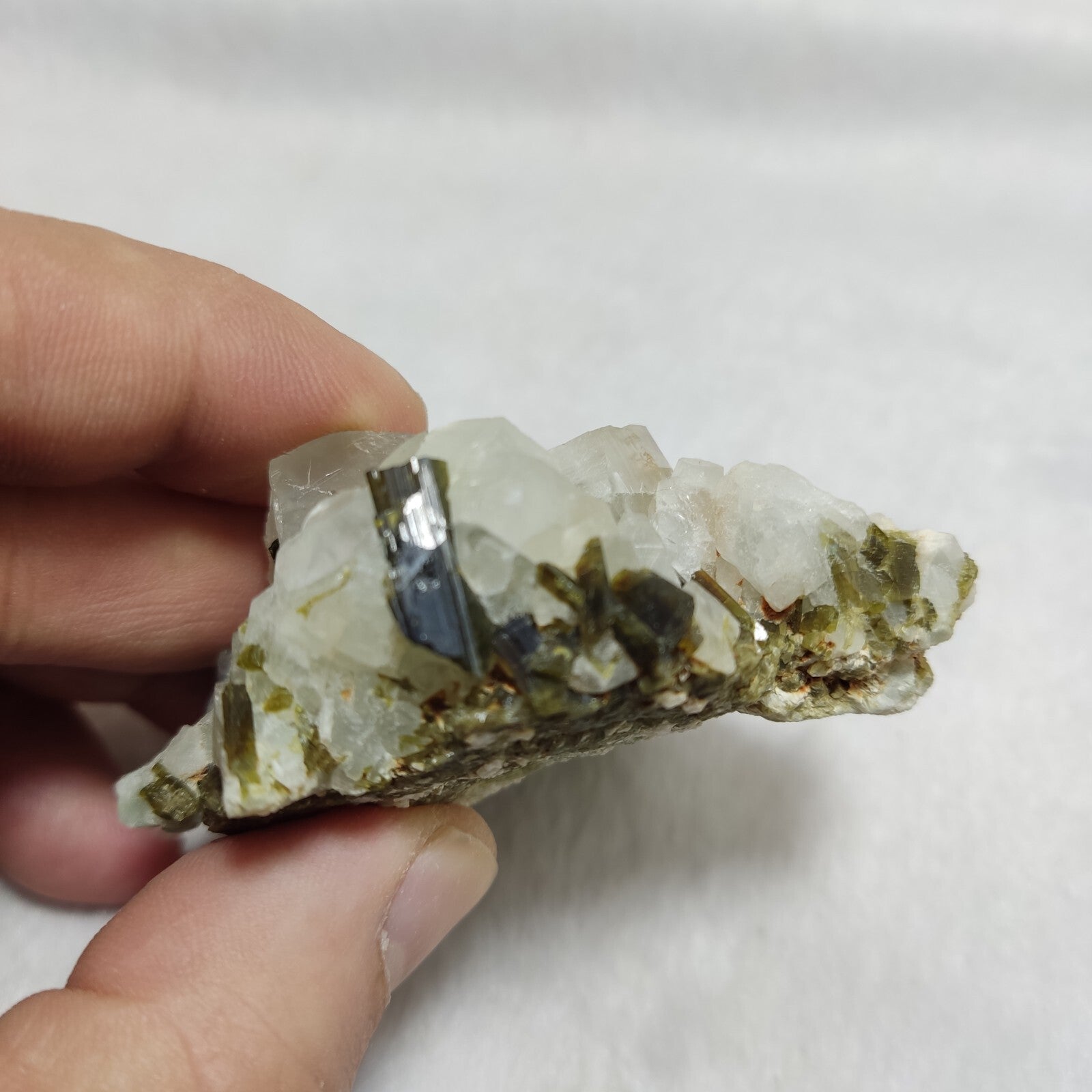 An amazing specimen of Adularia/feldspar with epidote 116 grams