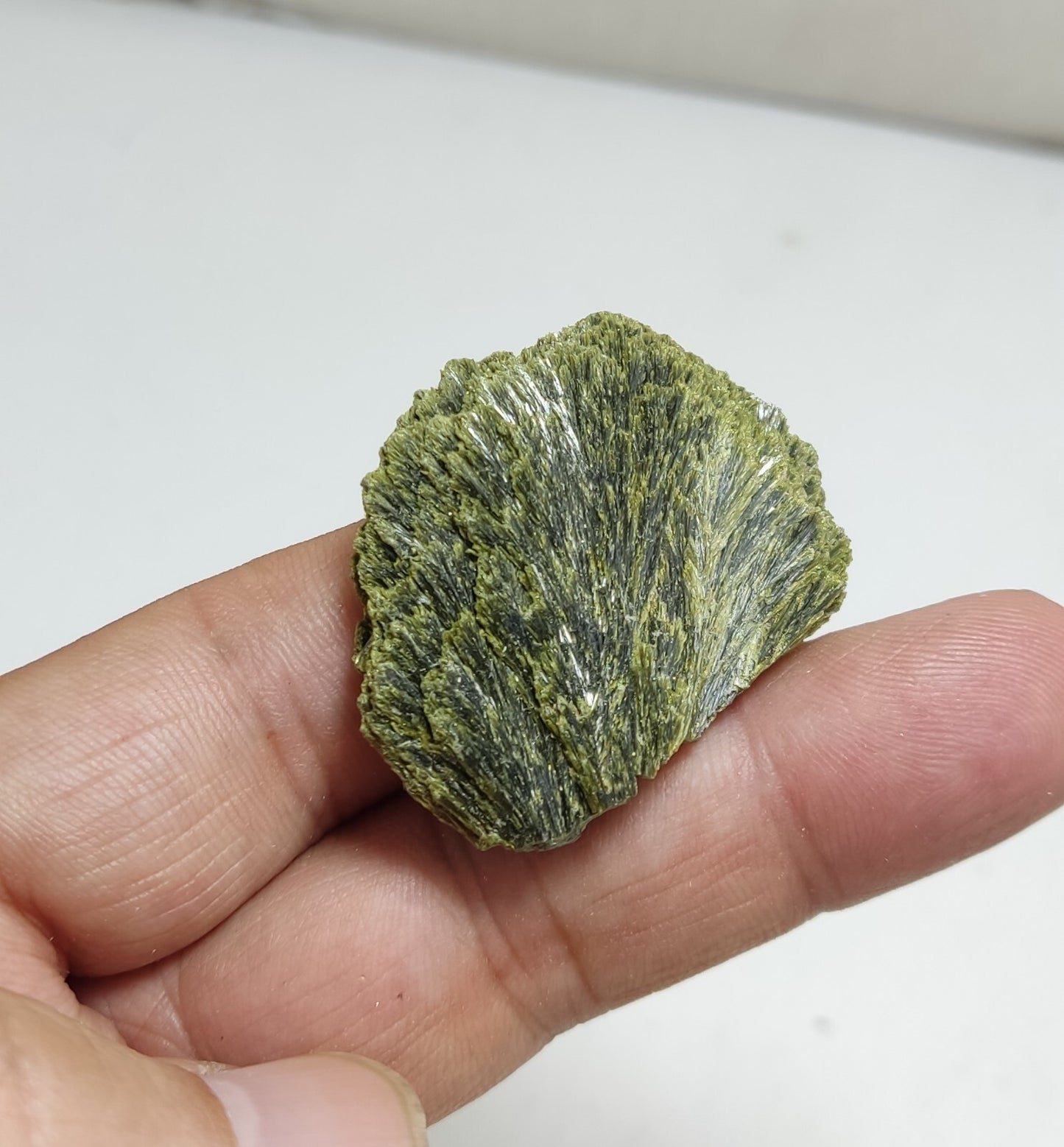 An aesthetic specimen of epidote crystal spray type 22 grams